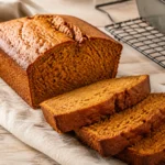 Pumpkin Bread with warm pumpkin color and a freshly prepared texture