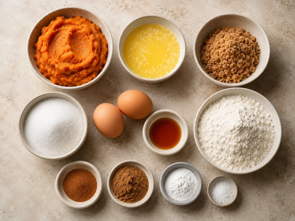 Pumpkin Muffins with warm pumpkin color and a freshly prepared texture  