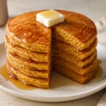 Pumpkin Pancakes with warm pumpkin color and a freshly prepared texture