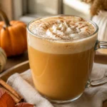 Pumpkin Spice Latte prepared with warm pumpkin color and a creamy seasonal texture